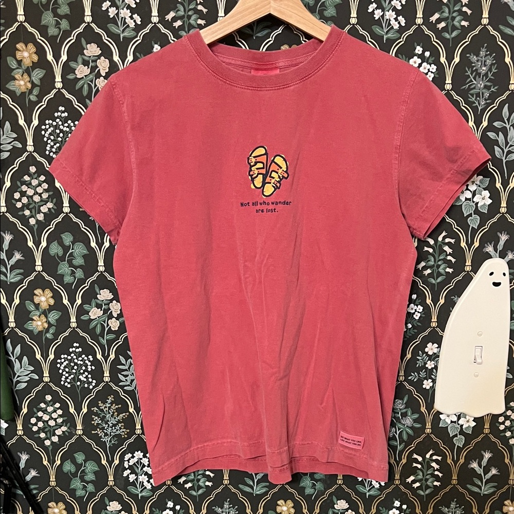 Life Is Good Women's T-Shirt Birkenstock Not All Who Wander are Lost
